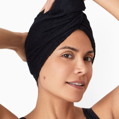 Image of woman wearing the hair wrap