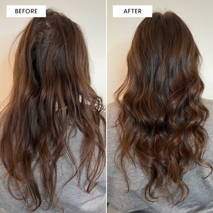 Mend before and after. After is shinier, more volumized, less frizzy and clean.